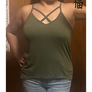 Darling Blue Green Strappy Tank Top, Size Small, EUC